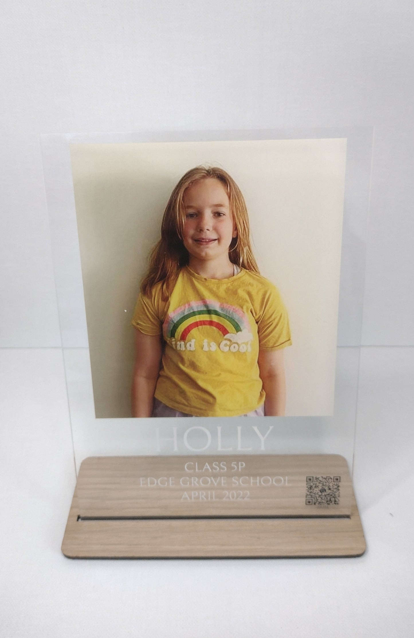 A5 clear 3mm Acrylic Plaque with stand, packing and postage